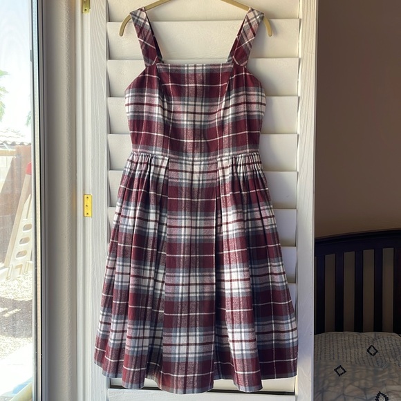 Modcloth Dresses & Skirts - Hearts and Found ModCloth Plaid Flannel Cottagecore Vintage Pinup Handmade Dress
